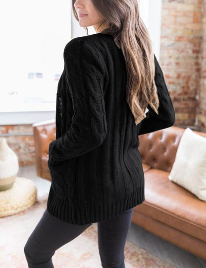 Women'S Cable Knit Cardigan Sweaters 2026 Fall Spring Long Sleeve Open Front Button down Trendy Outerwear Coats