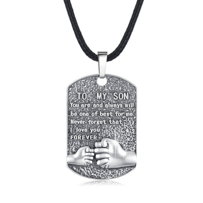 Mens Pendant Necklace 925 Sterling Silver Father'S Love to Son Pendant Necklaces Birthday Xmas Gift Jewelry for Man Dad